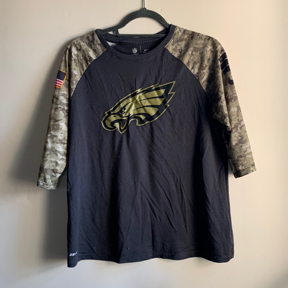 RARE NFL Philadelphia Eagles Salute to Service Nike Dri-Fit T-Shirt XL